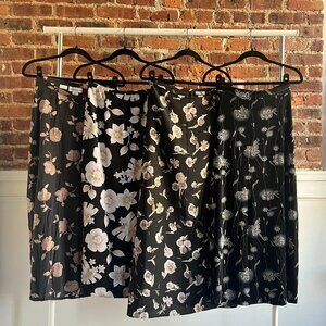 Vintage 90s Y2K black floral midi maxi skirt bundle lot